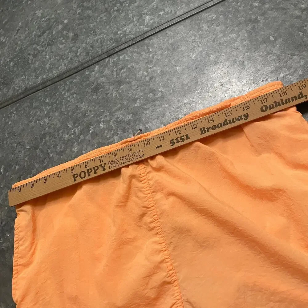 Vintage Surf Gear Neon Orange Nylon Shorts Mens Medium 32 / 34 Retro Surfing 90s